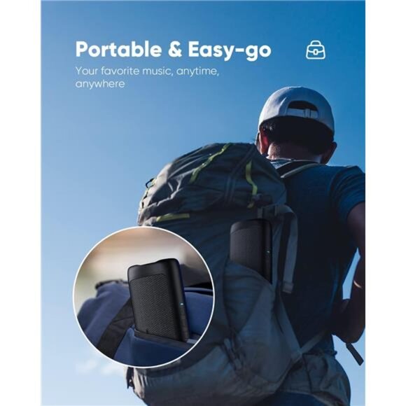 Bluetooth Speaker with HD Sound, Portable Wireless, IPX5 Waterproof, Up to 20H - Picture 6 of 6